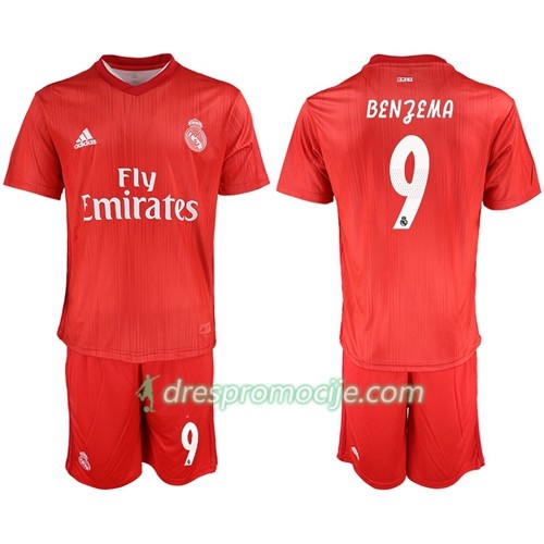 Real Madrid Dres Benzema 9 Dječji Treći 2018/19 Kratkih Rukava Real Madrid Dres Benzema 9 Dječji Treći 2018/19 Kratkih Rukava